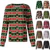 Women's Casual Long-sleeved Single-breasted Christmas Printed Protective Clothing Cardigan Top