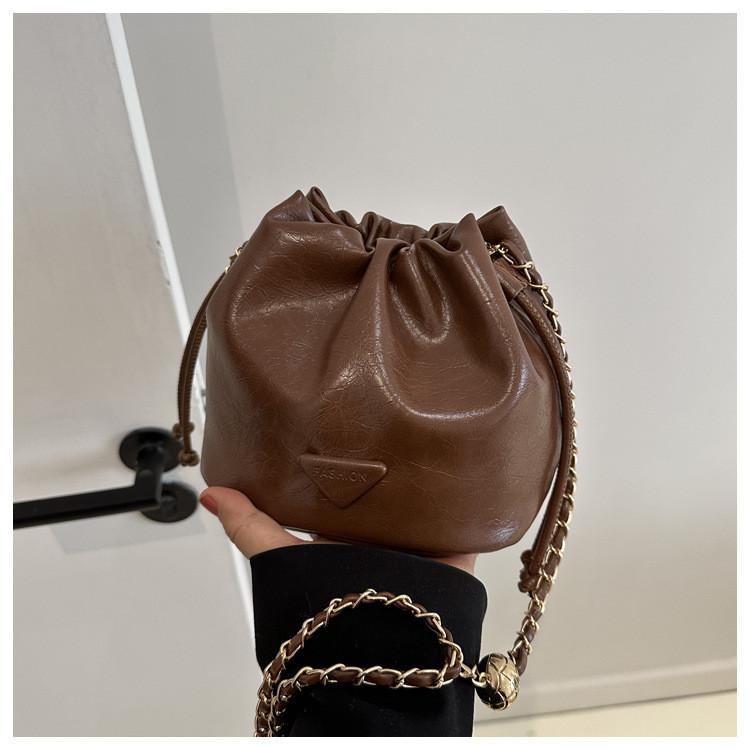 Шикарная городская сумка-ведро для женщин из мягкой искусственной кожи с кулиской