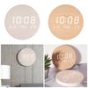 LED Silent Clock With Adjustable Brightness Wall Clock Modern Linen Style for Home Digital LED Disply Minimalist Styles