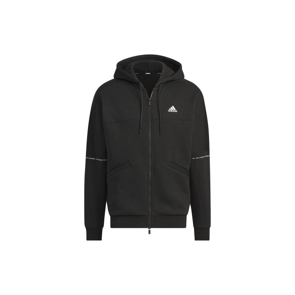 Adidas Alphabet Pattern Print Loose Hoodie Long Sleeve Unisex Tops Black IK7357