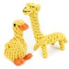 Dingdong Pet Dog Yarn Toy Duck 8 X 13 Cm + Giraffe 14 X 21 Cm Set, Mixed Colors, 1 Set