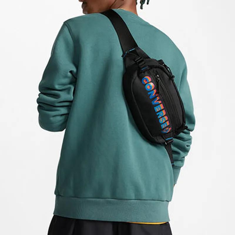 Converse Polyester Sling Bag One Shoulder Crossbody Fanny Pack Regular Unisex Black (Unisex) Fanny Packs 10023820 A01