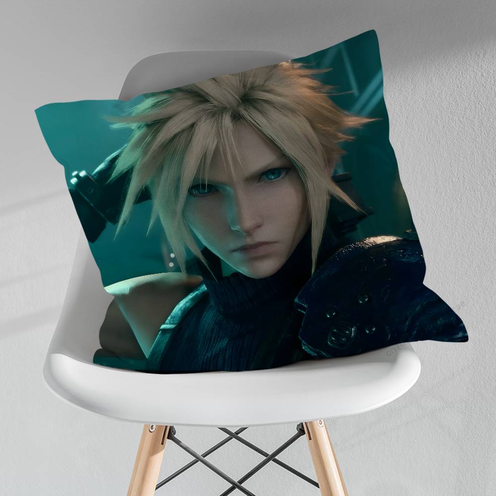 FFinal FFantasy Cloud Strife FFF7 Pillowcase for Sofa Room Office Decor Printing Merchandise AllMatch Cushion Cover