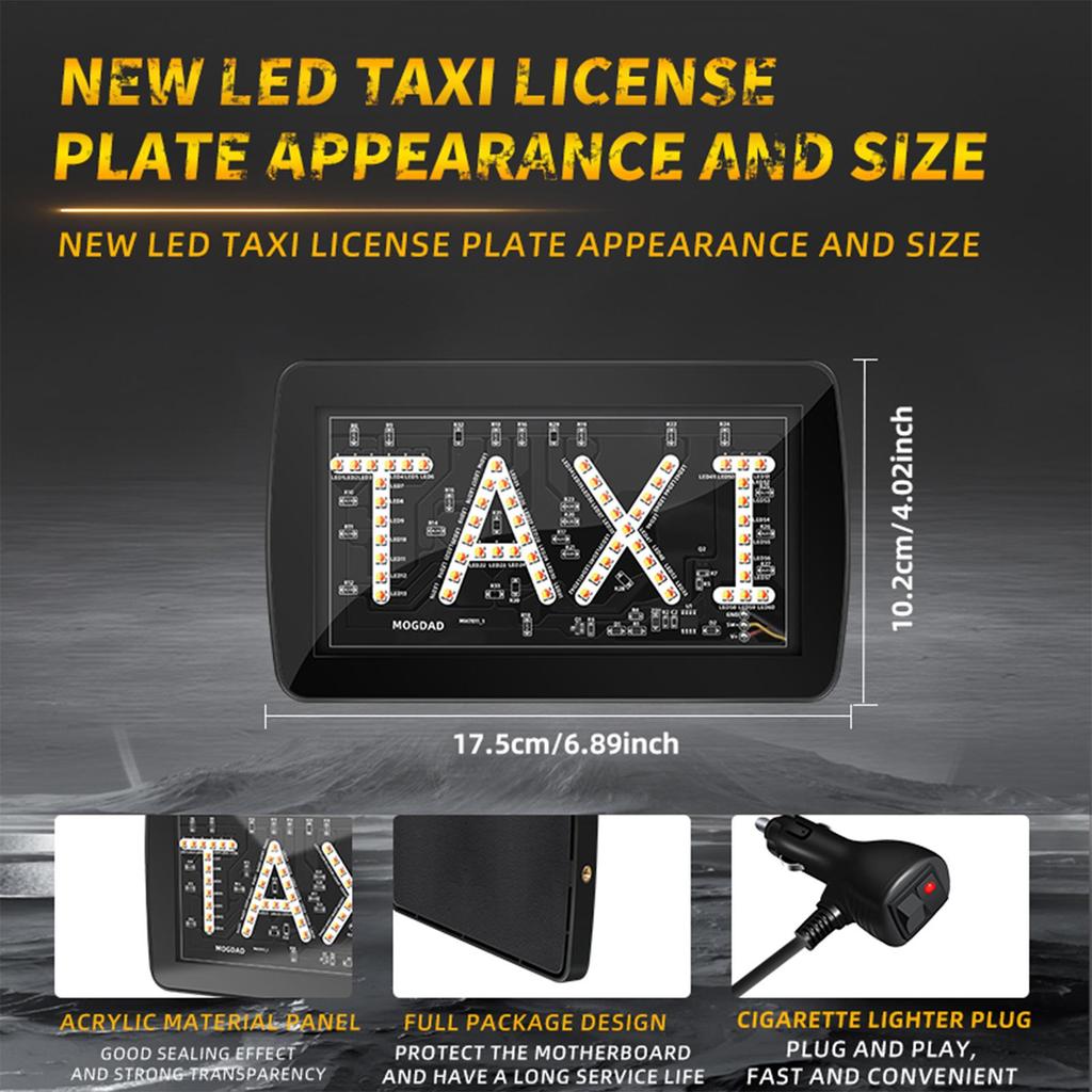 Taxi Signs For Cars 12V Led Light Sign For Drivers High-Brightness Anti-Slip Panel Display Suction Cup Indicator For Windshield