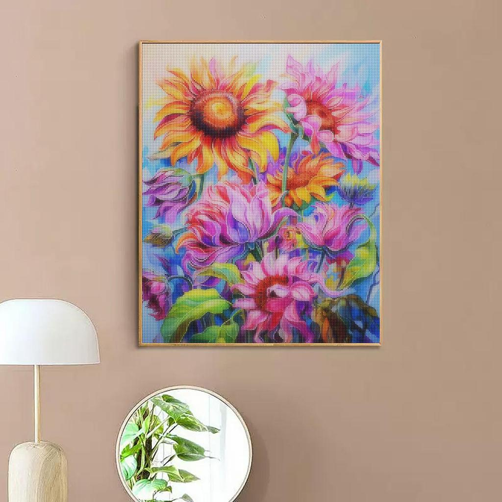 5D DIY алмазная живопись цветок полная круглая алмазная вышивка крестиком ручная работа живопись художественный подарок домашний декор 30x40 см/12x16 дюймов