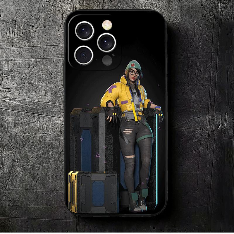 V-Valorant Killjoy Soft Phone Case for iPhone 16 16E 17 Air 15 Pro Max 14 Plus 13 Mini 11 12 7 Black Cover Back Shell