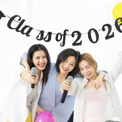 Баннер для выпускного 2026 года, украшения, блестящие гирлянды, высота 300 см, принадлежности для вечеринки в честь окончания школы/колледжа, фон для фото выпускника