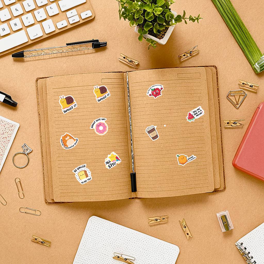 35pcs Fun Motivation Stickers Playful Animal Stationery Stickers Animal Stickers For DIY Phone Guitar Laptop Notebook Suitcase
