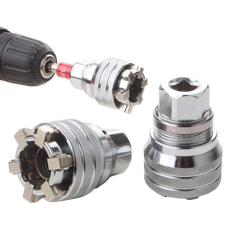 Универсальная муфта 3/8 дюйма 10-19 мм регулируемая шестигранная универсальная головка динамометрический ключ с храповым механизмом головка гаечного ключа муфта инструменты для механика