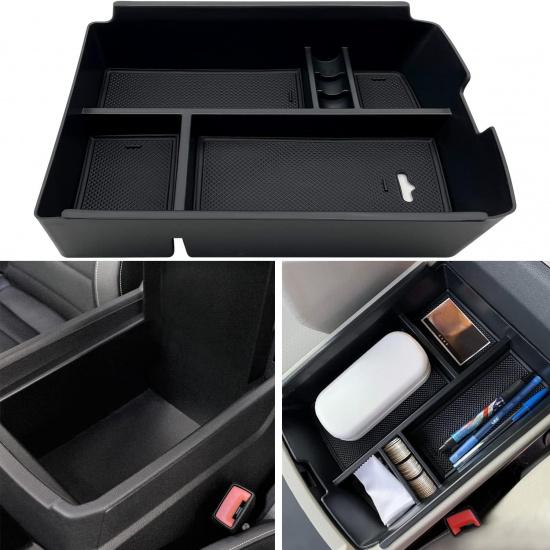 JOJOMARK For VW Atlas And Cross Sport Accessories Center Console Organizer 2018 Ert ABS Armrest Box Secondary Storage (Not Fit For 2024)