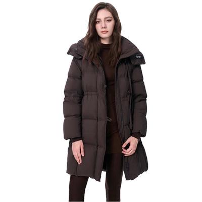 Jinyujie 2025 Зимняя женская куртка-пуховик средней длины с капюшоном