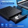 Внешний CD DVD привод, Ультратонкий CD-резак USB 3.0 с 4 USB-портами и 2 слотами для карт TF/SD, Привод для оптических дисков для ноутбука Mac PC