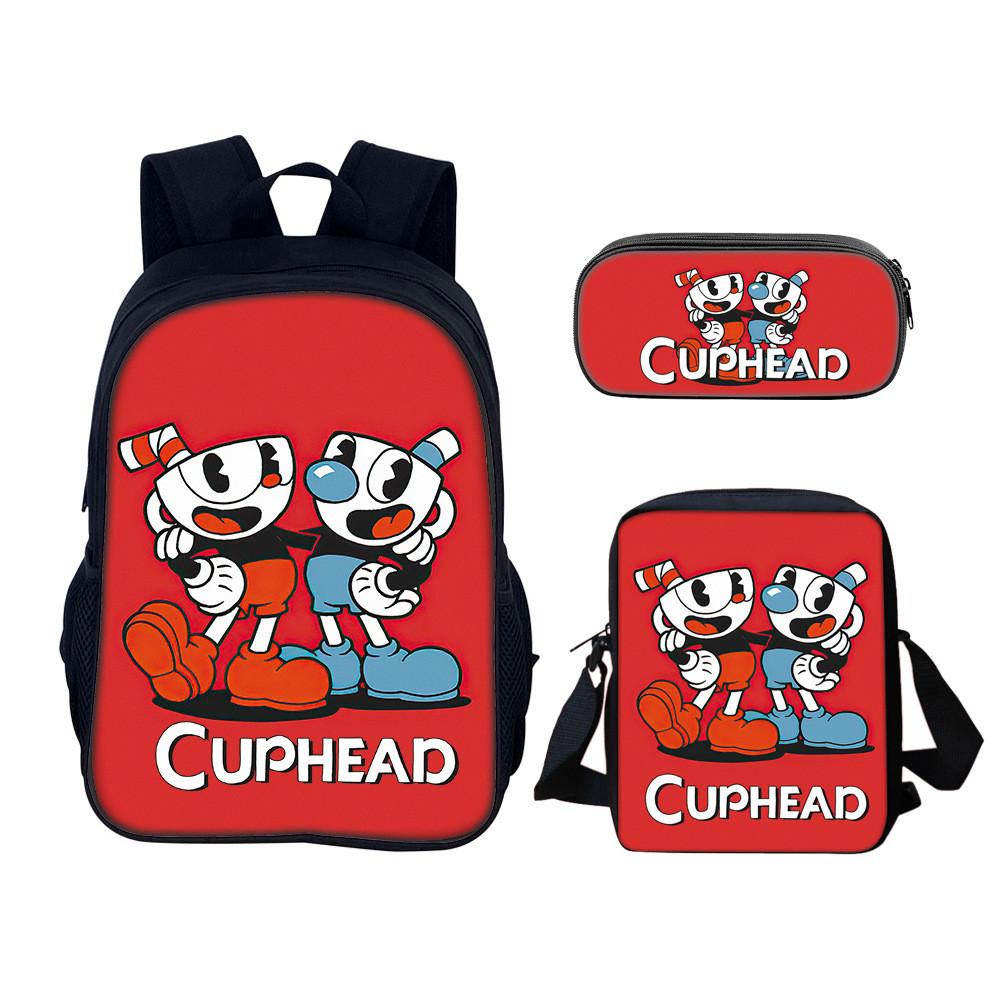 Набор рюкзаков Cuphead для школы и путешествий из нейлона с множеством отделений