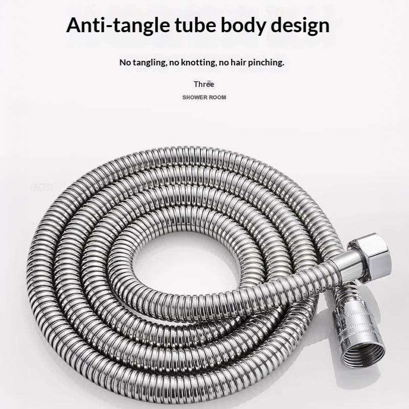 Wear Resistant Stainless Steel Shower Hose Flexible 2m Leak Proof Pipe for Public Bathroom Shower Facilities