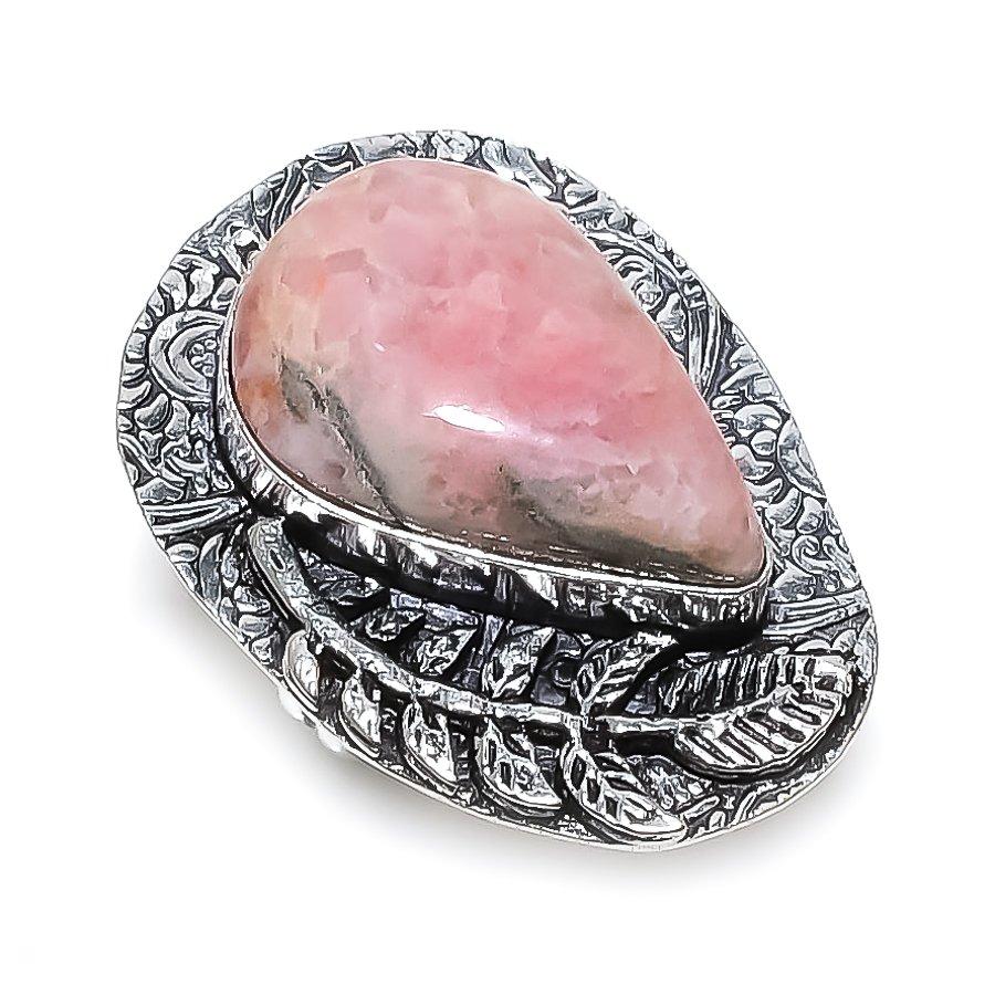 Rhodochrosite Gemstone 925 Sterling Silver Jewelry Gift Ring Size 8 b0G37