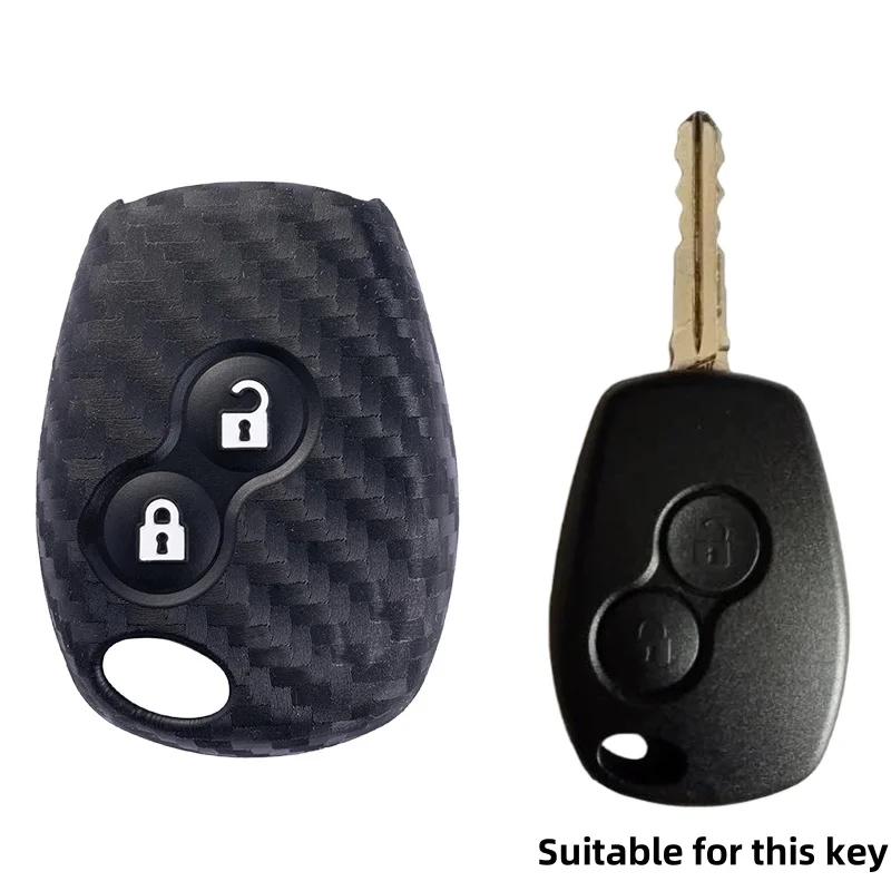 Чехол стиль Carbon Fibre Крышка для ключа 2 кнопки Для Renault Clio Scenic Megane Duster Sandero Captur Twingo Modus Автомобильный брелок