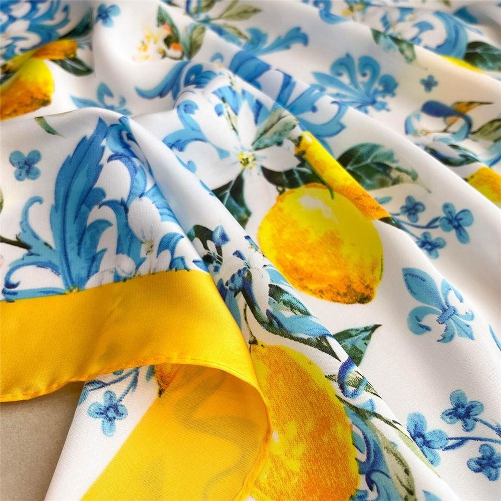 Elegant Square Silk Scarf 70x70cm Shawl Lightweight Head Wrap Hair Band for Women