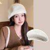 Solid Color Knitted Beret Hat Mohair Knitted Octagonal Cap Personality Wool Painter Hat Girl