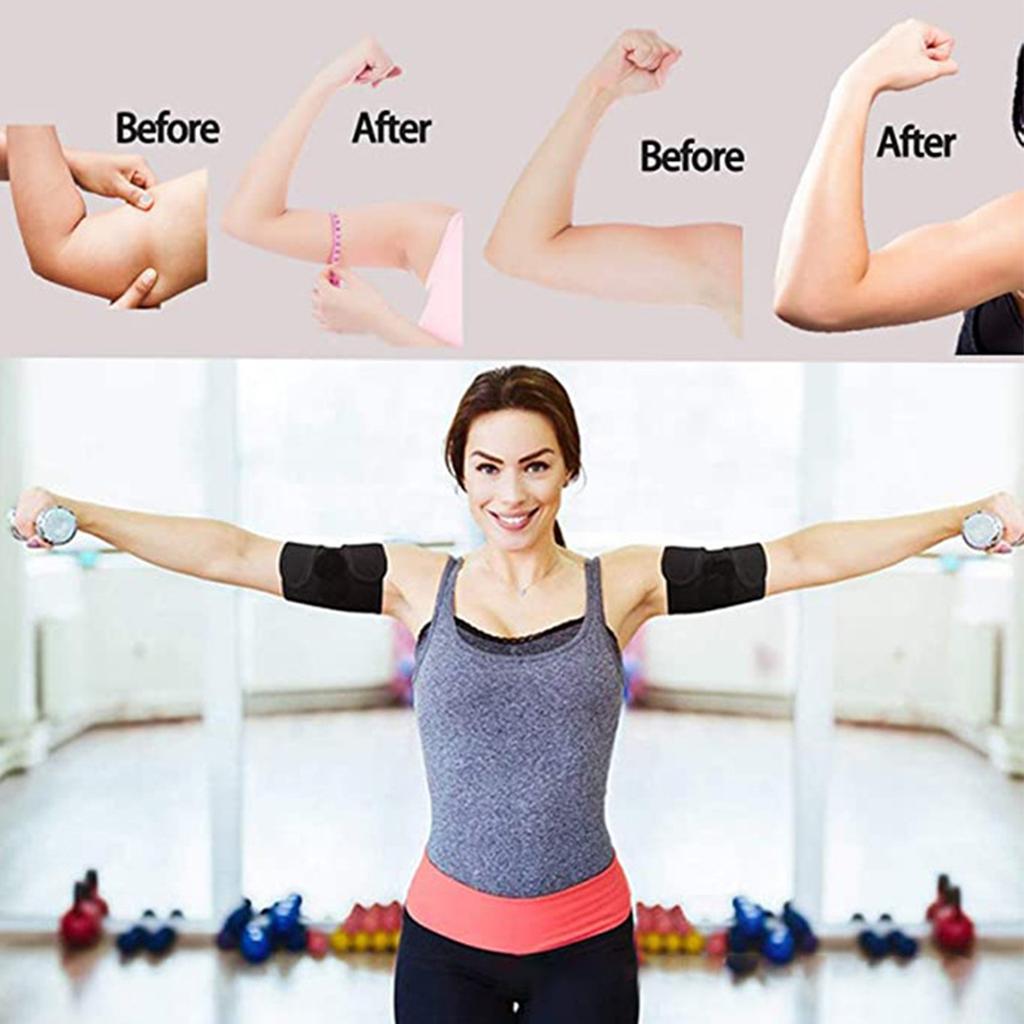 1 Pair Arm Trimmers for Women and Men Pair Sauna Sweat Arm Shaper Bands Adjustable Arm Trainer Toner Sleeves for Sports Workout