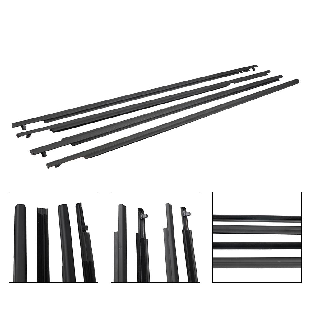 7573012300 7571002210 4Pcs Window Weatherstrip Rear Door Moulding Trim Seal Belt Sealing Strips For Toyota Corolla 2009-2012