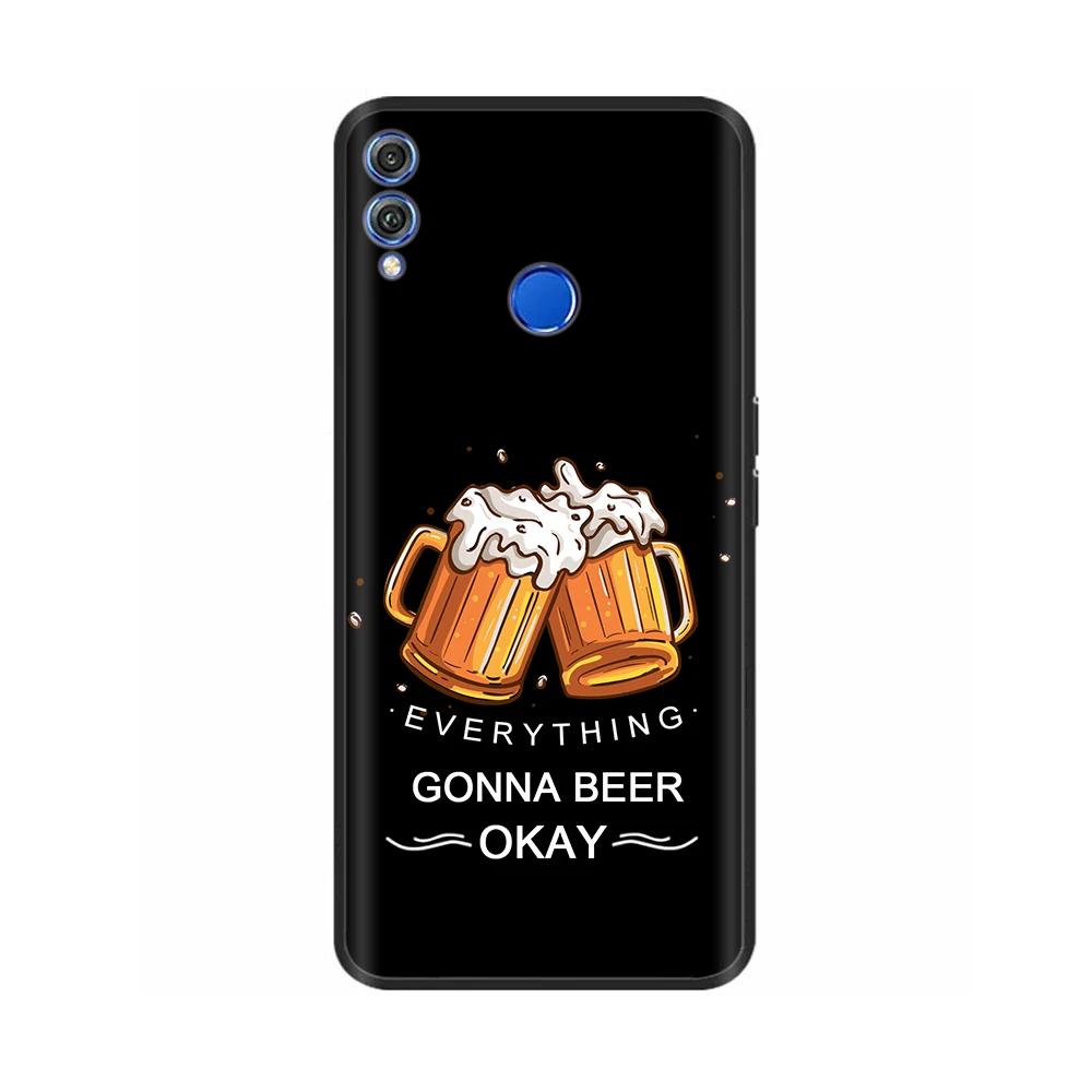 Для Honor 8X Чехол Мягкий Жидкий Силикон Полное Покрытие Чехол для Телефона Для Huawei Honor 8X Чехлы Honor8X Милый Панда Задняя Крышка Fundas