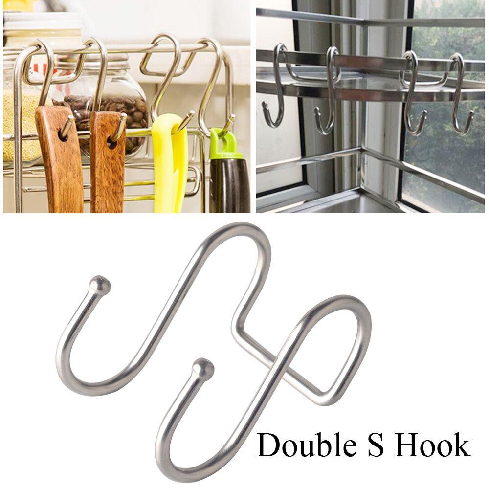 Bathroom Organizer Holder Hanger Storage Rack Double S Shaped Hook Clasps Hooks