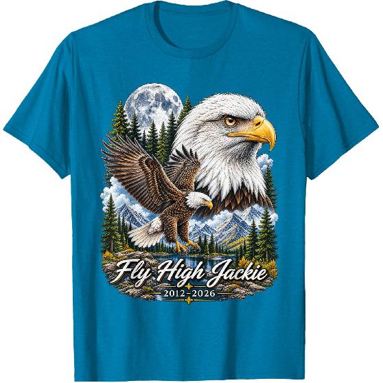 Fly High Jackie, Jackie and Shadow Bald Eagle for Men Women T-Shirt