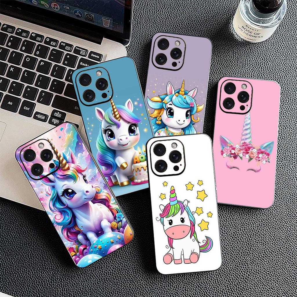 Soft Cover for OPPO A80 A18 A16 A40 A17 A15 A38 A78 A79 A54 A57 A12 A60 4G 5G Casing Phone Case Comics Unicorn Horse Rainbow