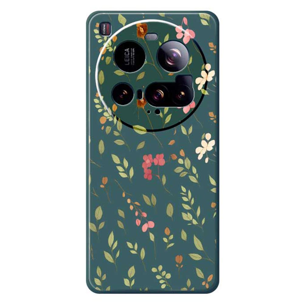 For Xiaomi 15 Ultra Case Small Flower Leaves Pattern Printing Straight Edge TPU Phone Back Cover