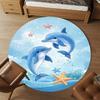 1PC Dolphins Ocean Round Chair mat Area Rug - Non-Slip, Floor Mat for Office, Bedroom, home decor Christmas Gift c0528070