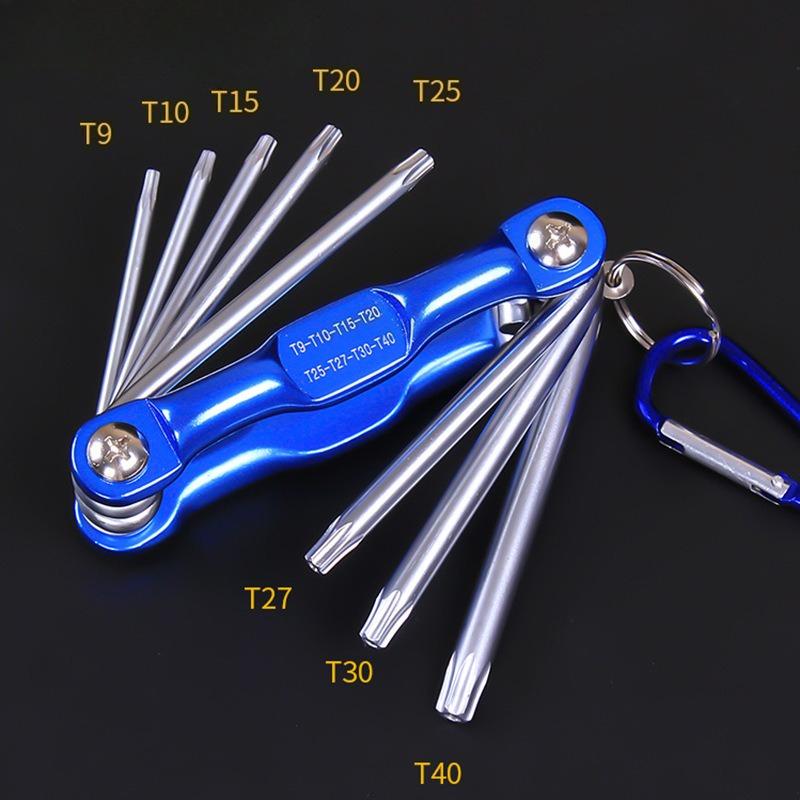 Портативный складной шестигранный ключ Allen Set Metal Метрическая система Torx Шестигранный гаечный ключ Отвертка Шестигранный ключ Высококачественный ручной инструмент