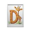 Plakat Żyrafa Z Literą D Plakat Żyrafa Z Literą D, 30X40 Cm, Rama Drewniana Jasny Dąb, Papier Matowy 230 Gsm