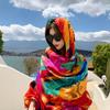 180*90CM Fashion Dustproof Big Bandanna Popular Satin Finish Silk Shawls Scarves Luxury Print Sunscreen Beach Towel