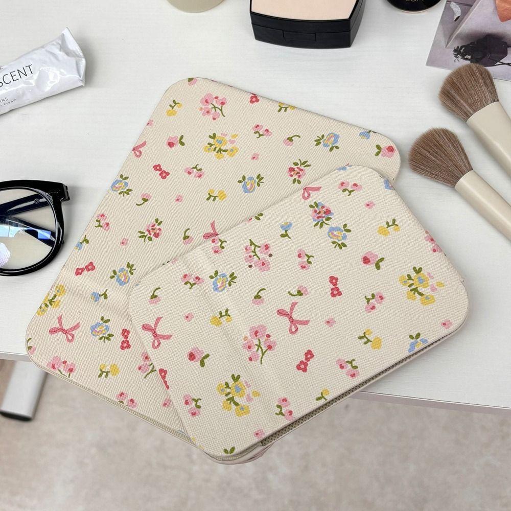 Pu Leather Desktop Stand Mirror Compact Cosmetic Mirror Pocket Make-up Mirror Vanity Mirror Unisex