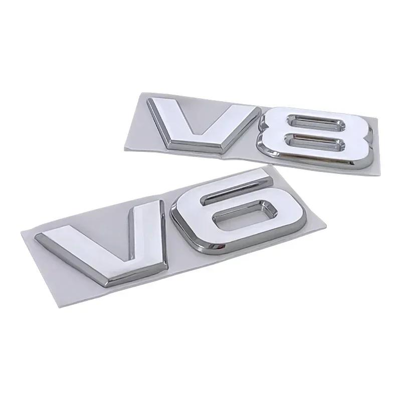 3d Metal V6 V8 Logo Rear Trunk Tailgate Fender Emblem Badge Sticker for Toyota Highlander GC1