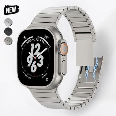 Ремешок из нержавеющей стали для Apple Watch Band 49 мм 45 мм 44 мм Браслет с магнитной застежкой для iWatch series 10 46 мм Ultra 9 8 7 6 5 4 SE