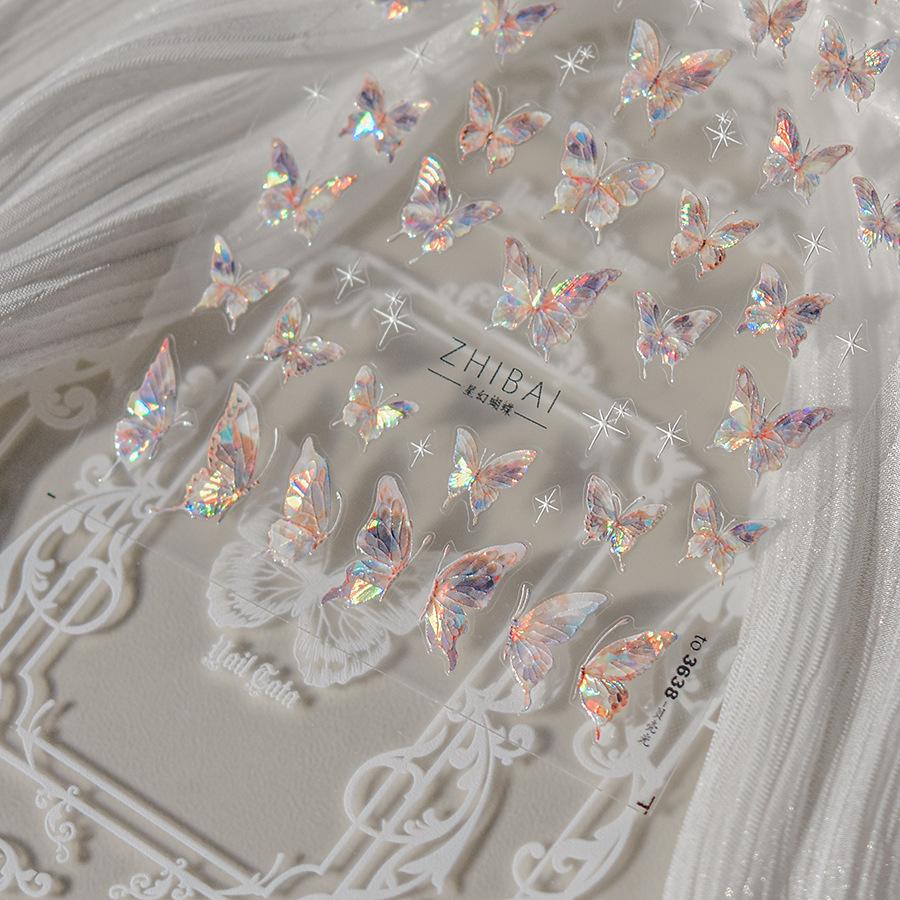 Наклейка для дизайна ногтей Shell Light Butterfly своими руками. Креативные декоративные наклейки.