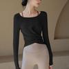 Женский утягивающий топ с длинным рукавом для йоги, пилатеса и фитнеса