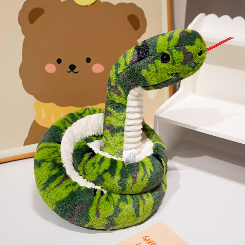 120/180cm Simulated Snake Plush Doll Soft Streak Simulation Toys Cartoon Animals Pillow Birthday Xmas Gifts for Boys and Girls