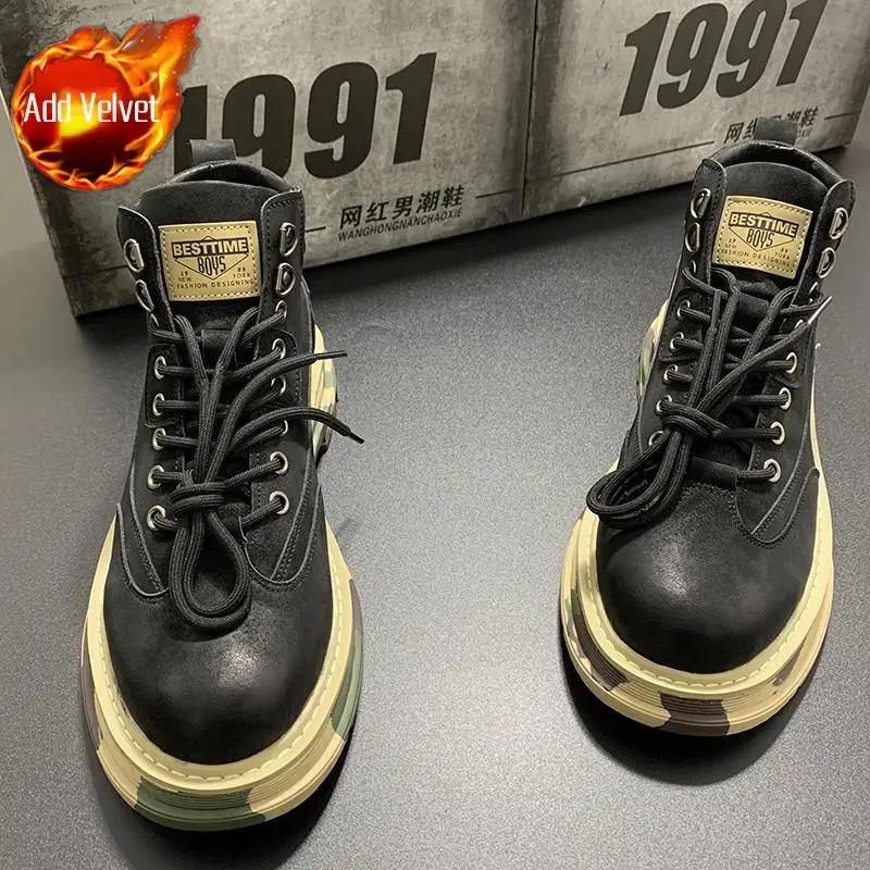 Ботинки для мужчин, новые ретро-обувь весна-осень, мужская обувь, удобная обувь, винтажная мода, размер 45, классика, повседневная обувь