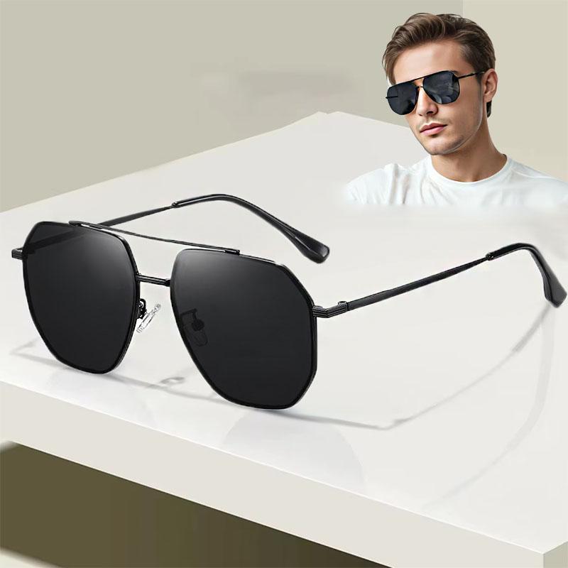 Non-polarized Fashion Leisure Sunglasses for Men and Women Classic Metal Frame Polygon Driving Sunglasses