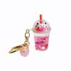 Брелок Мультяшные Подвески Брелок для Ключей Машины Брелок в Виде Бутылки Молочного Чая Брелок с Кошкой Сакурой Держатель для Ключей
