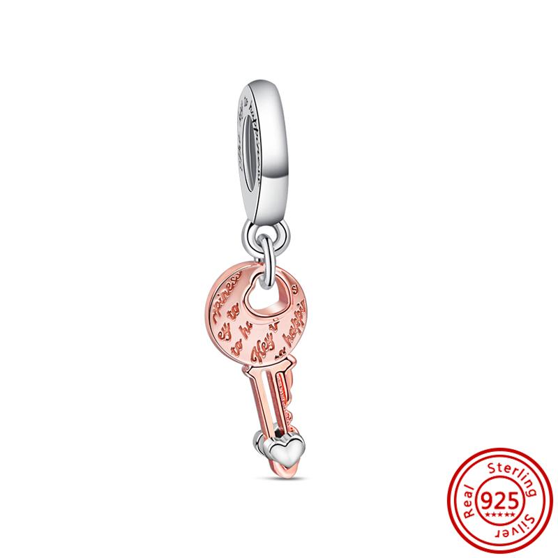 92 Стиль 925 Серебряная Звезда Луна Солнце Снежинка Растение Перо Сердце Тонкие Бусины Паве Подходит Оригинальные Подвески Браслет DIY Ювелирные Изделия