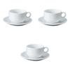 Set of 3 Plage Stack Cappuccino Cups and Saucers X X Cm Cups and Saucers Setomonohonpo [11 8.6 5.6 (230cc)]