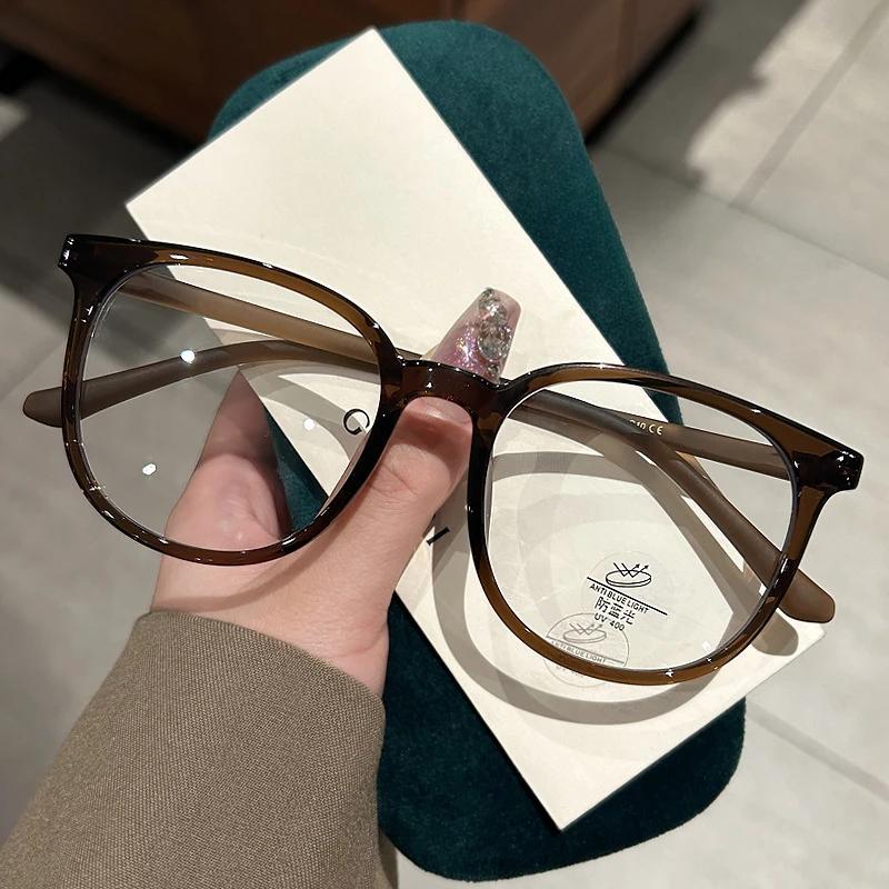 Оправа для очков для близорукости Женская Универсальная Смола Очки для близорукости Унисекс HD Анти-синий свет Плоские линзы 0-50-100-150-200-250-300-350-400