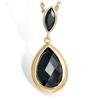 [K6687] - Gold Plated Pendant 'Linda' Black Gold - 30x12 Mm