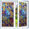 Stained Flower Pattern Frosted Window Film Static Cling Heat Control Privacy Protection Removable Drop-Shipping Window Covering