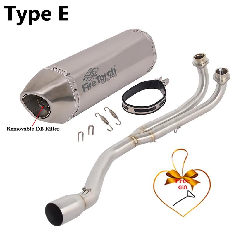 Full Systems For Yamaha TMAX 500 T-MAX 500 T MAX500 2001 - 2007 Motorcycle Exhaust Escape Fornt Mid Link Pipe Muffler DB Killer