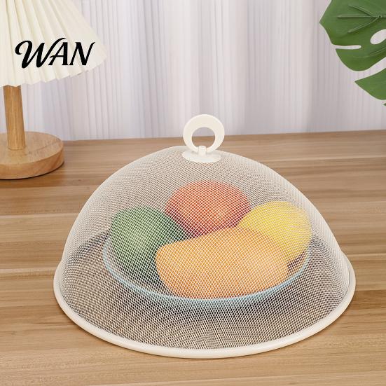 Fruit Platter Cover Round Metal Food Cover, Fine Mesh Protector, Heavy Duty Cake Dome with Handle, Dustproof Net Tent for Outdoor BBQ Picnic