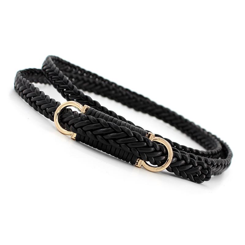Women'S Spring And Summer Dress Retro Decorative Thin Belt Buckle Woven Belt Women'S Waist Chain